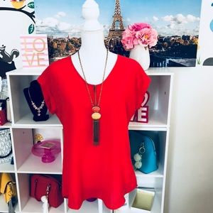 Japna Women Sleeveless Flawy Red Blouse